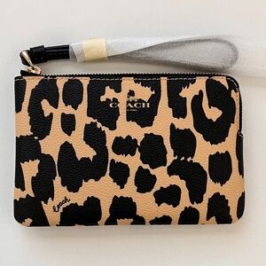 Coach Leopard Zip Wristlet